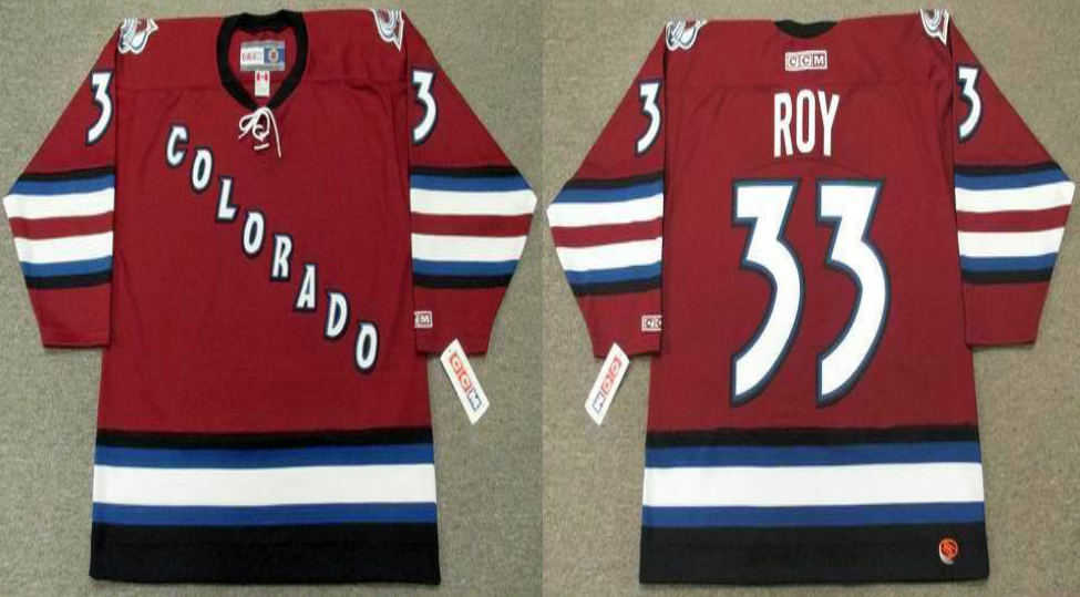 2019 Men Colorado Avalanche 33 Roy Red style #2 CCM NHL jerseys